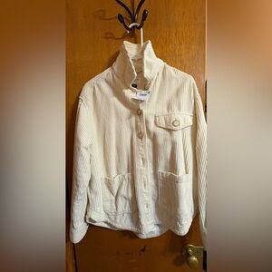 American Eagle Outfitters Cream Corduroy Shacket